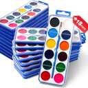 18 Pack Watercolor Paint Set for Kids, 12 Colors Watercolors Paints with Paint Brush, Kids Watercolor Paint Set for Party Favor, Classroom.