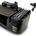 AutoExec Efficiency FileMaster Car Desk for Your Vehicle Workstation and Mobile Office, Mahogany with 400 watt Power Inverter, Phone Mount and Phone Vent Clip