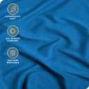 Bare Home Fitted Bottom Sheet Queen - Premium 1800 Microfiber - Ultra-Soft Wrinkle Free - Deep Pocket - Fitted Sheet (Queen, Medium Blue)