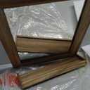 Emfogo Wall Mirror with Shelf, 20 x 16 inch Farmhouse Decor Wall Mirror Hanging for Bathroom, Vanity, Bedroom, Entryway, Living Room (Rustic Brown)