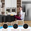 Oval Tablecloth 54 x 72 Solid Black Polyester Table Cloths Washable Fabric Table Cover for Dining Table Water Resistant Outdoor Table Cloth