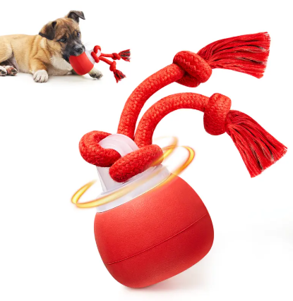 Potaroma Dog Ball Toys Touch Activated, Rechargeable, Squeak,Red