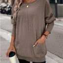 SOLY HUX Women's Fall Sweater Long Sleeve Crewneck Pullover Knit Tops with Pockets (L)