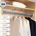 Adjustable clothesline pole, shower curtain pole, extendable metal wardrobe hanger, suitable for bathroom wardrobe, kitchen, laundry room, balcony 43-78