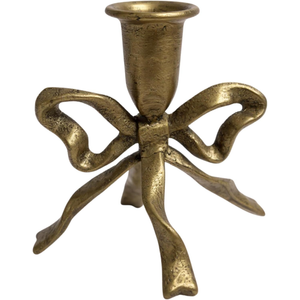 Bow Candle Holder, Bow Metal Taper Candle Holder 5" H x 4.81 W, Gold, Black, Decorative Candle Holders for Centerpiece, Table, Wedding (Gold)