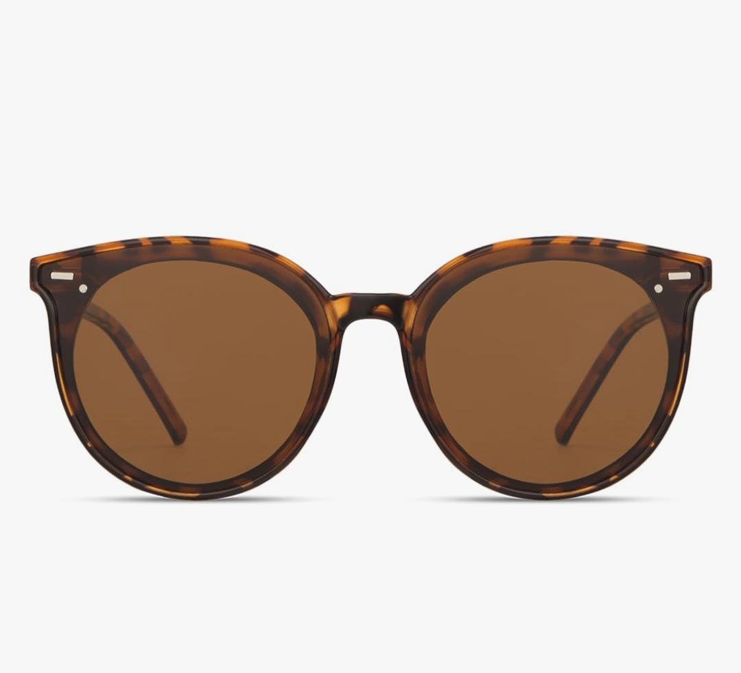 Livho Polarized Sunglasses, Retro & Oversized Shades for Women with Round Lenses