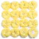 50 Pcs 2" Mini Chiffon Flowers with Rhinestones for Baby Girls Hair Accessories Artificial Fabric Flowers for Headbands Craft Projects (Yellow)