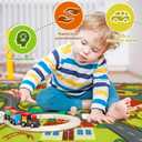 STARUIA Kids Car Rug for Playroom, 60" x 32" Washable Boys Baby Car Carpet for Kids Have Fun Safely, Educational Farm Road Play Rug Race Track Car Rugs Play Mat for Kid Room Bedroom Nursery