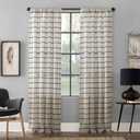 Clean Window Twill Stripe Anti-Dust Allergy/Pet Friendly Anti-Dust Sheer Curtain Panel, 52" x 84, Black/Linen