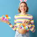 PullCrease 48 Pcs Speckled Easter Eggs 2.24" Colorful Plastic Eggs Empty Fillable Decorations for Bowl and Vase Filler for DIY Spring Party Favor for Kids and Easter Decorations Vase Decorating