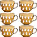 Sliner 6 Pcs Halloween Glass Coffee Mugs with Handle, 16 oz Clear Irish Coffee Mugs Halloween Ghost Footed Irish Glasses Cups for Beverages Latte Hot Chocolate(Ghost)