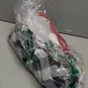 7Pack Christmas Red Costume Kids Girls Christmas Dress with Wig Long Blonde Braid with Red Beads Necklace Bow (M/5-6Y)