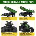 Peagprav Remote Control Tractor Toy with RC Trailer -23.6 Inches 1/16 Scale RC Monster Truck- 2.4GHz Toddlers Farm Vehicle Toys Set for Boys Girls Kids Ages 3-8 Year Old Birthday Gift, 12 inches x 4 inches x 5 inches