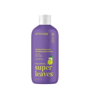 ATTITUDE Shampoo and Body Wash for Kids, EWG Verified Hair and Body Cleanser, Dermatologically Tested Soap, Plant and Mineral Based Bath Products, Vegan, Vanilla & Pear, 16 Fl Oz