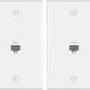 VCE Ethernet Wall Plate (UL Listed), 1-Port Cat6 Female to Female Wall Jack, Keystone Wall Plate with RJ45 Keystone Inline Coupler, White (2-Pack)