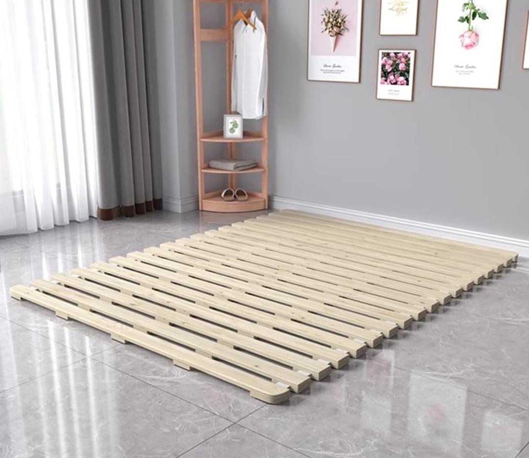 Floor Bed Frame Japanese Futon Tatami Mat Breathable and Moisture-Proof, The Support Board Under The Mattress (Queen)