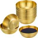 12 Pack 3.2 Inch Gold Stainless Steel Dipping Bowls  Small Bowls for Dips, Soy Sauce, Condiments, Appetizers, Facial Bowl for Esthetician Use