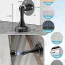 Door Stoppers Magnetic Door Catch - 2 Pack Stainless Steel Heavy Duty Door Stops for Bottom of Door, Wall & Floor Mounting No-Drill Strong Adhesive & Screws, Strong Door Holder to Keep Door Open