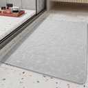 COCOER Non Slip Bath Mat, Super Absorbent Washable Bath Mats for Bathroom with Rubber Backing, Thin Bathroom Rugs 24"x36" Gray