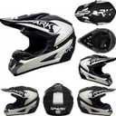 SanQing Youth Adult Dirt Bike,Motocross Helmets DOT Approved (YS-Silver, L)