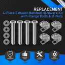 4-Piece Exhaust Manifold Hardware Kit with Flange Bolts & U-Nuts Compatible with 2004-2024 Chrysler Aspen Dodge Dakota Challenger Ram 1500 Jeep Wrangler Replaces 03442 6036734AA 6036684AA
