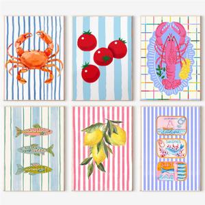 6 Packs Vintage Fruit Paint by Numbers Kit for Adults Beginners,Boho Kitchen Adult Paint by Number Kits on Canvas,DIY Acrylic Watercolor Oil Paint by Number for Adults for Kitchen Decor 7.8x11.8inch (FYH-001-FYH-006)