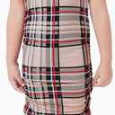 PATPAT Matching Family Outfits Mom and Me Matching Outfits Short Sleeve Round Neck Midi Shirt Dress (2T, Khaki)