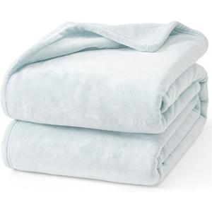Hansleep Fleece Ice Blue Throw XL Blanket, Super Soft Flannel Fuzzy Plush Cozy Blanket for All Seasons, Ice Blue, Throw XL 50x70 Inches