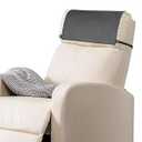 Headrest Covers for Recliners- Faux Leather Recliner Headrest Cover Protector with Elastic Straps, Chair Headrest Cover for Recliner Protector 17 x 27 in(Dark Grey)