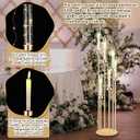 Tandefio 4 Sets Acrylic Candelabra Centerpieces 46.5'' Tall Clear Candle Holders Pillar Taper Candlestick with Lampshades 6 Arm Floor Candelabra Stand for Wedding Christmas Ceremony Dinner Party