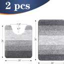 OLANLY Bathroom Rug Set 2 Piece, Soft Absorbent Microfiber Bath Mats and U-Shaped Contour Toilet Rug, Non-Slip, Machine Wash Dry, Plush Shaggy Bath Mats for Bathroom (30"x20"+24"x20", Grey), 30" x 20" + U24" x 20"