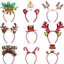 9PCS Christmas Headbands, Christmas Costume Headwears, Christmas Head Topper Accessories
