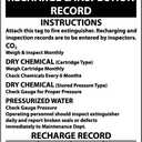 3 x NMC ST515 Accident Prevention Tag, "Fire Extinguisher Recharge and Inspection Record", 3" Width x 6" Height, Polytag, Black on White (Pack of 25)