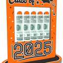 Graduation Money Holder Wooden Frame - Double Side Cash Holder for Class of 2025 Students - Creative Graduation Celebration Party Decoration Supplies - Keepsake Gift for Grads(Orange) - A07