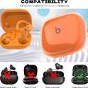 RFUNGUANGO for Beats Powerbeats Pro 2 Protective Case, Soft Transparent TPU Shockproof Protective Case for Beats Powerbeats Pro 2 Accessories with Cleaning Kit and Keychain -Orange