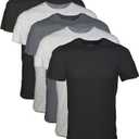 Gildan Men's Crew T-Shirts, Multipack, Style G1100, Black/Sport Grey/Charcoal (5-pack)