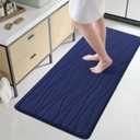 Buganda Memory Foam Bathroom Rug Mat 47x24, Extra Soft and Absorbent Bath Mats, Non-Slip and Machine Washable Bath Rugs for Bathroom Floor,Tub and Shower, Navy