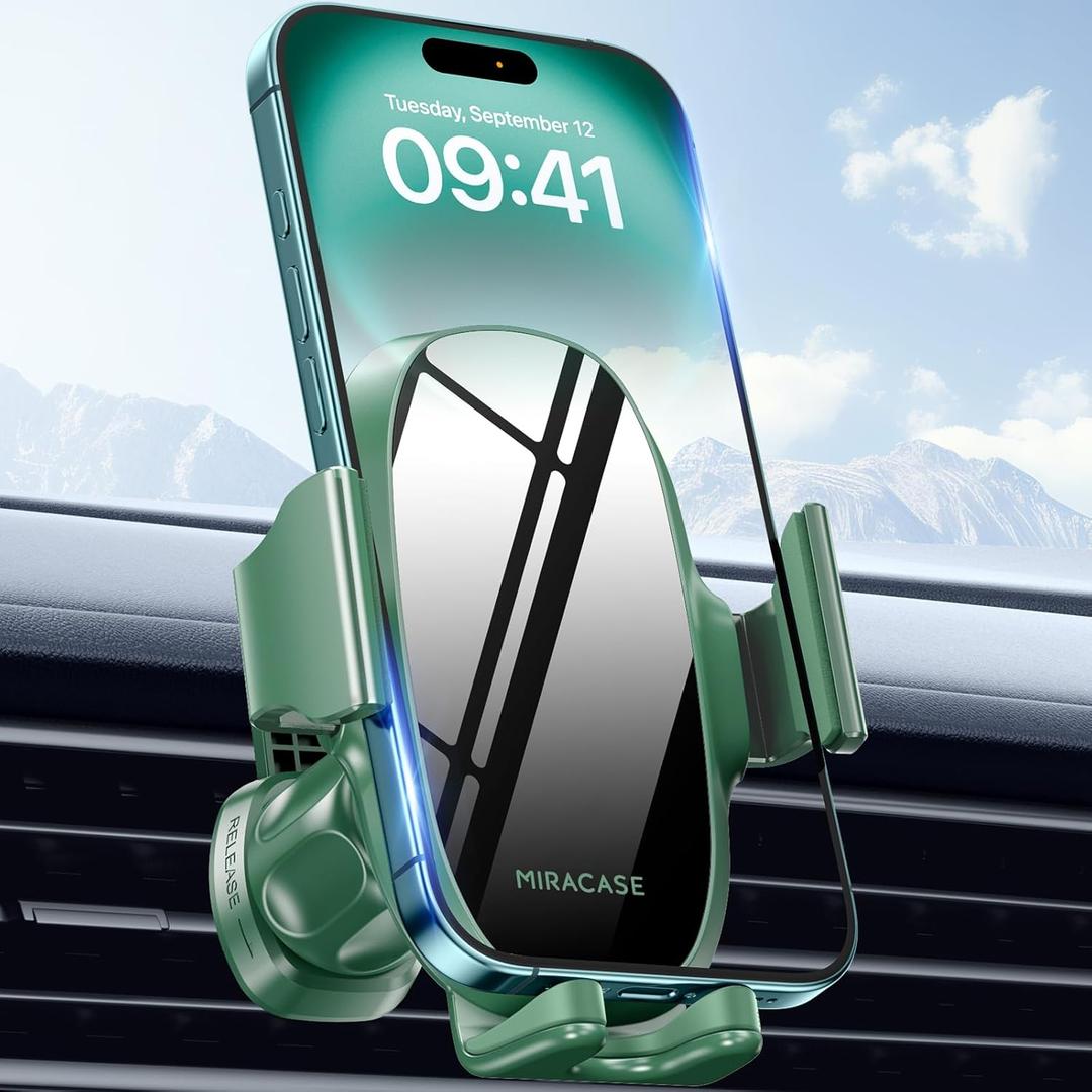 Miracase Upgraded-2nd Generation Universal Phone Holders for Your Car, Hands Free Air Vent Car Phone Holder Mount Compatible with iPhone 16/15/14/13/12/11 Series and All Phones