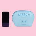 MINISO Stitch Cartoon Print Makeup Bag, Cosmetic Organizer with Zipper, Travel Toiletry Bag for Women