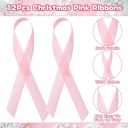 12 Pcs Pink Bow Coquette Christmas Tree Ornaments Balls 2.4 Inch Pink White Christmas Tree Hanging Ornaments Plastic Ball with Ribbon for Xmas Tree Winter Bachelorette Party Holiday Home Decorations