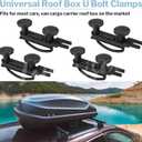 4 Pcs Roof Box U-Bolt Clamps, Upgraded Rooftop Cargo Carrier Rack Bolts, Car Van Mounting Fitting Kit 85mm Inner Width Metal U-Bracket Clips w/ 8 Lock Nuts 2 Straps