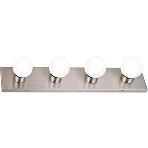 Design House 519298 Contemporary 4-Light Indoor Vanity Light Dimmable for Bathroom Bedroom Vanity Makeup, Satin Nickel