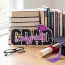 Qunclay Class of 2026 Wood Signs Graduation Party Decorations 2026 Congrats Grad Sign Wooden Signature Board with Pen Graduation Photo Booth Prop for High School College Grad Party Supplies(Purple)