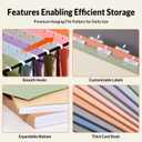 SUNEE Hanging File Folders, 50 Pack Letter Size Hanging File Folders with 1/5-cut Tabs, Stay Organized for Your Home and Office Bulk File, Documents and Paper, 10 Pastel Colors