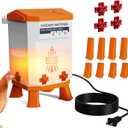 Heated Chicken Waterer 2 Gallon, Chicken Water Heater for Winter, Freeze Proof Chicken Waterer, 4 Nipples for Clean WaterDetachable Legs, Adjustable Height for Chickens, Pigeons, Beaked Poultry (Orange)