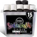 Loddie Doddie 13 ct Bucket of Black & White Jumbo Sidewalk Chalk - Non-Toxic Sticks - Reusable Bucket for Fun & Creativity with Easy Cleanup - Chalk Sidewalk