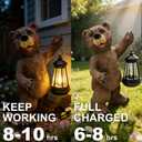 Solar Lantern Garden Statues Decor, 14" Large Outdoor Bear Figurine Lights for Yard Patio Decoration - Unique Christmas Housewarming Gifts for Grandma Wowen Mom Brown