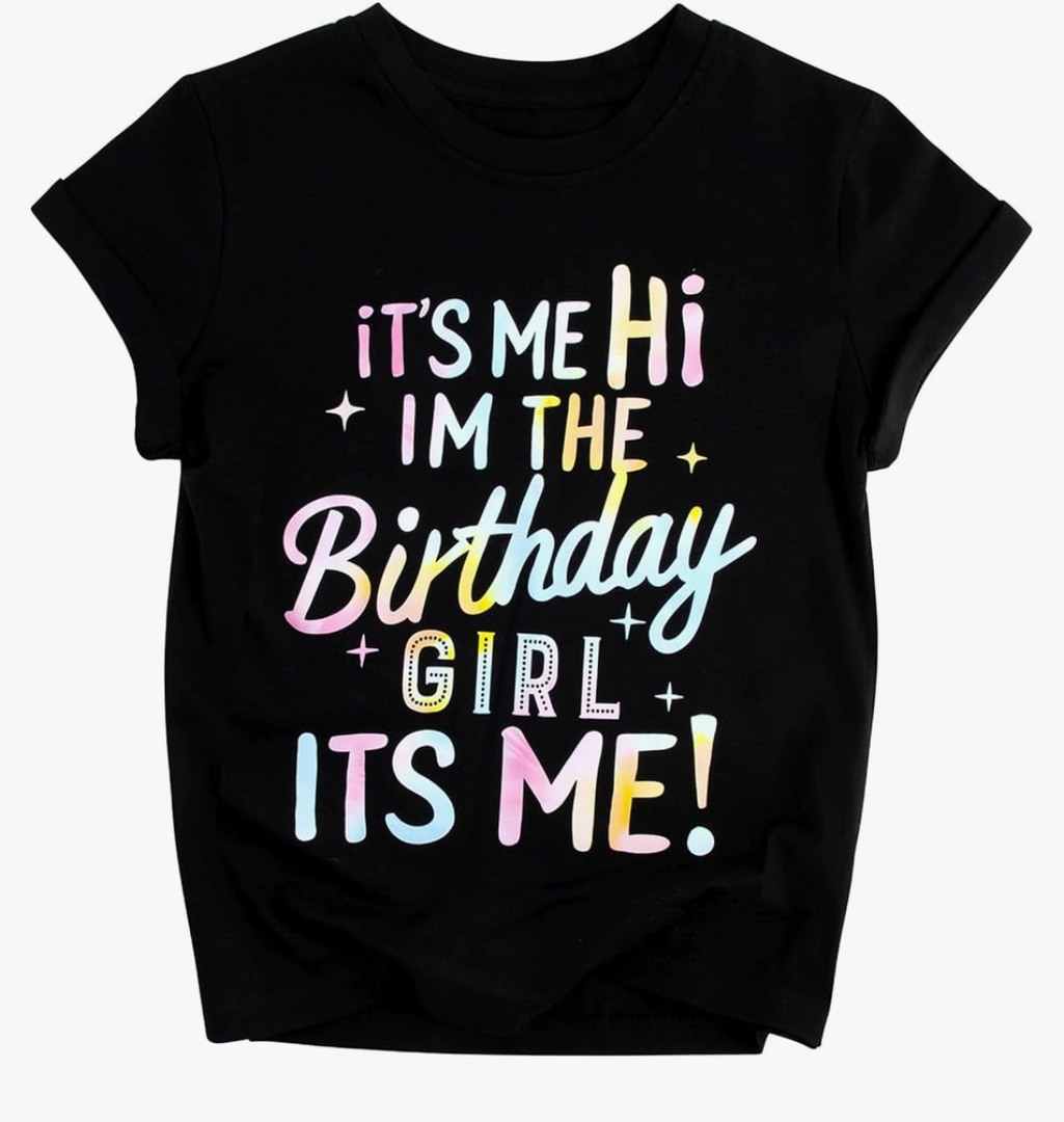 Birthday Girl Shirt Its Me Hi Im The Birthday Girl Its Me T-Shirts Kids Short Sleeve Tee Outfit 5-14 Year