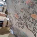 Oversized Framed Vintage Chinoiserie Landscape Living Room Wall Art, 72x48, 70"L x 47"W