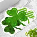 FEBSNOW Happy St. Patrick's Day Green Shamrock Bathroom Rug, Lucky Shamrocks Washable Decorative Doormat, Shamrock Doormat Soft Cashmere Imitation Absorbent Shower Mat with Non Slip for Living Room